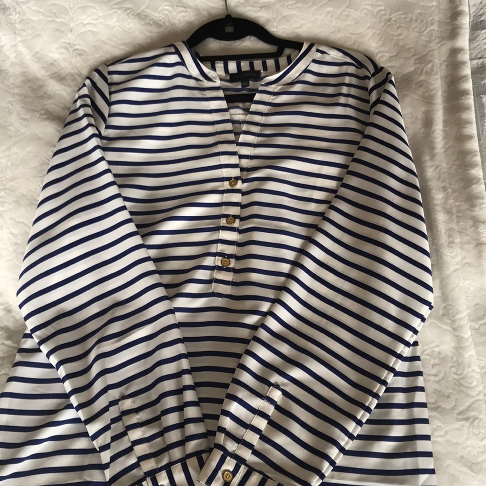 The Limited blue and white striped top